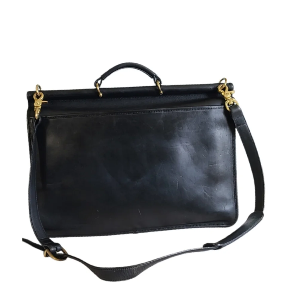 MENS BLACK NATURAL TANNED COWHIDE MESSENGER BAG